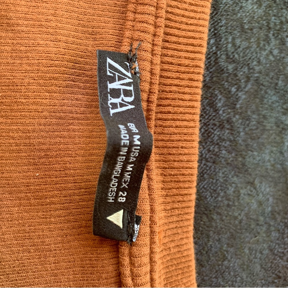 Zara Rust Ribbed Knit Top - Picture 2 of 4